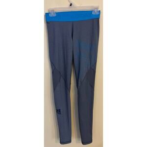 Adidas women’s gray/blue full length leggings compression size small